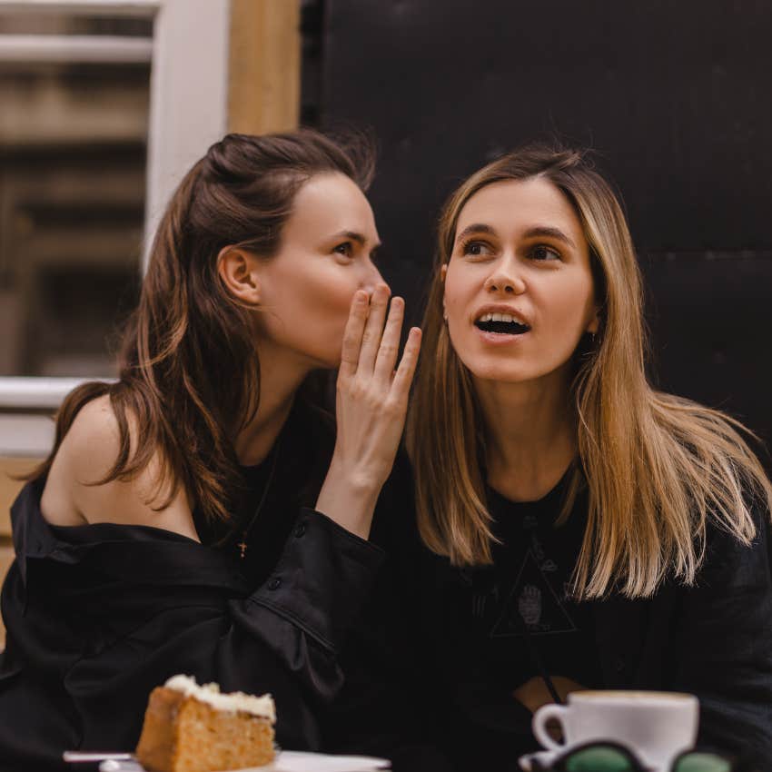 untrustworthy woman with a gossiping habit