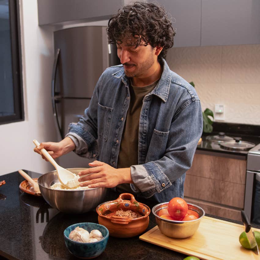 man using cooking as a form of meditation