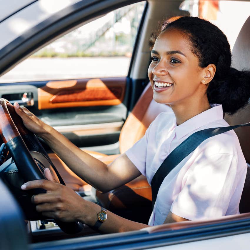 woman using driving as meditation