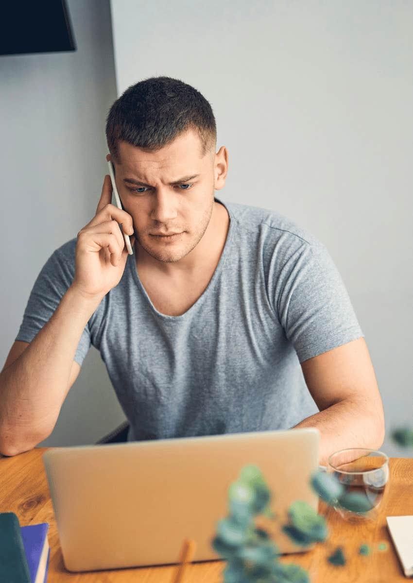 focused narcissistic man being creative