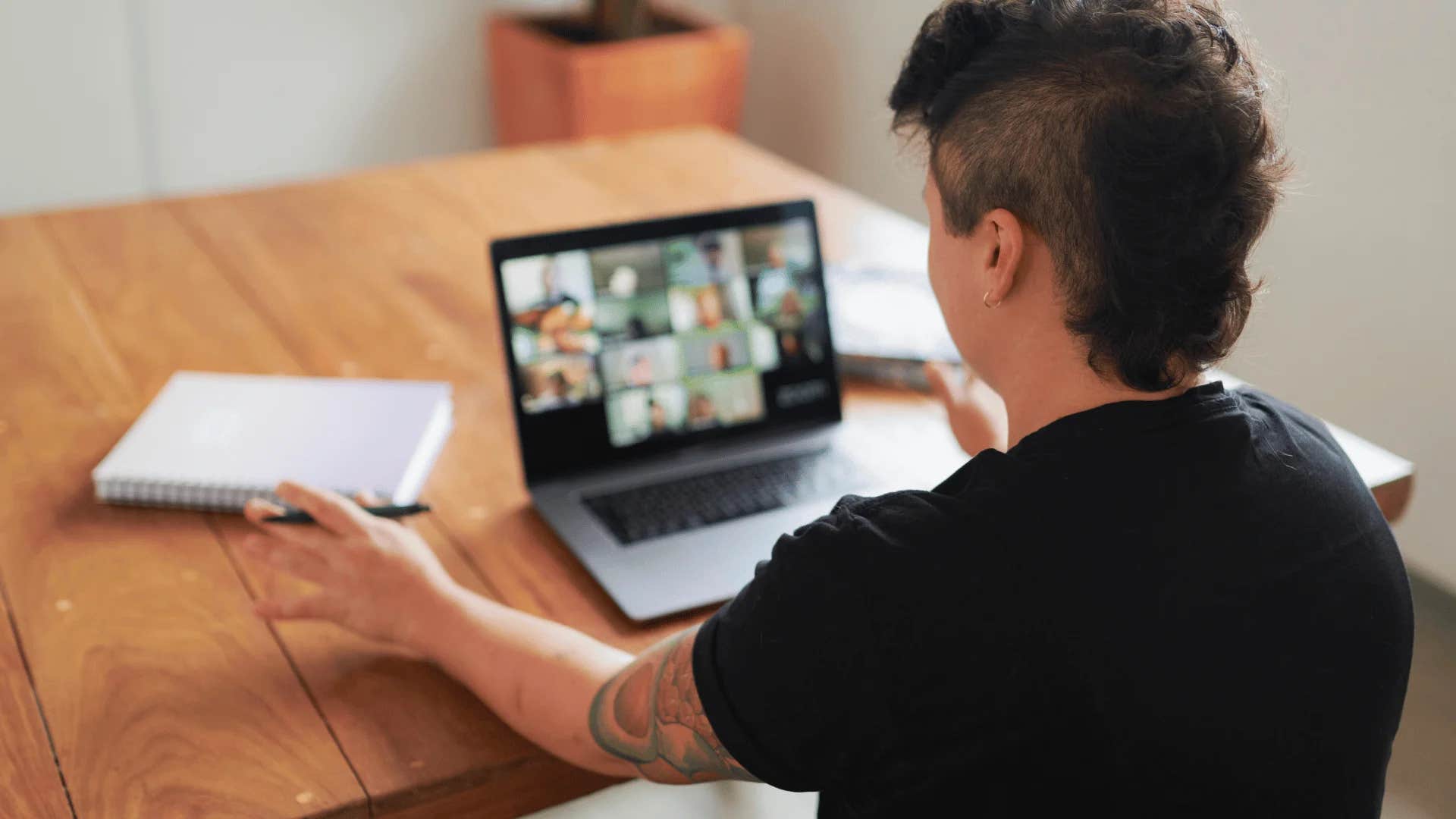 frustrated gen z man on a zoom call