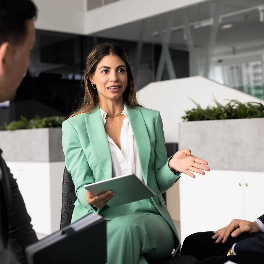 Gen X woman talking about merit-based issues at work