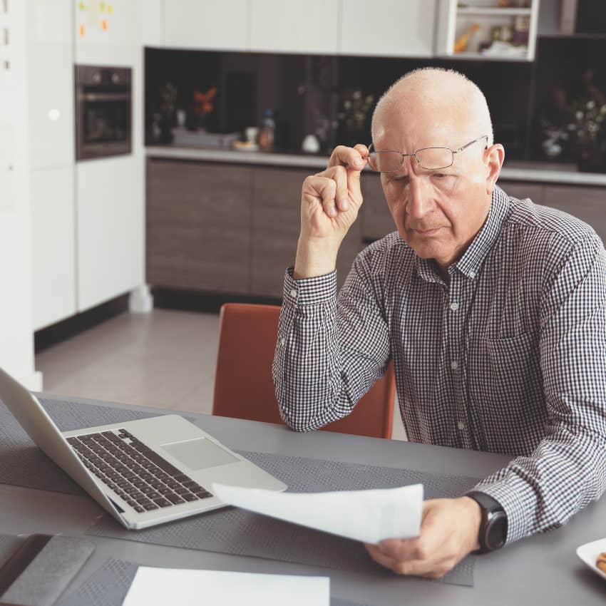 boomer man worried about being poor