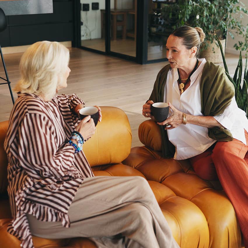 friends talking over coffee expressing their values