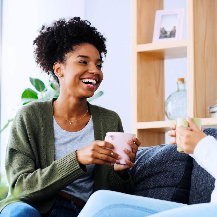 high-value woman saying I'm not one to judge to a friend