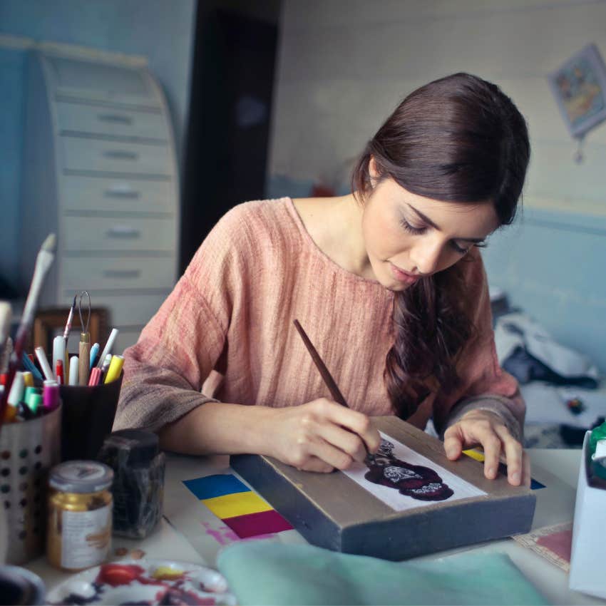woman painting as a form of meditation