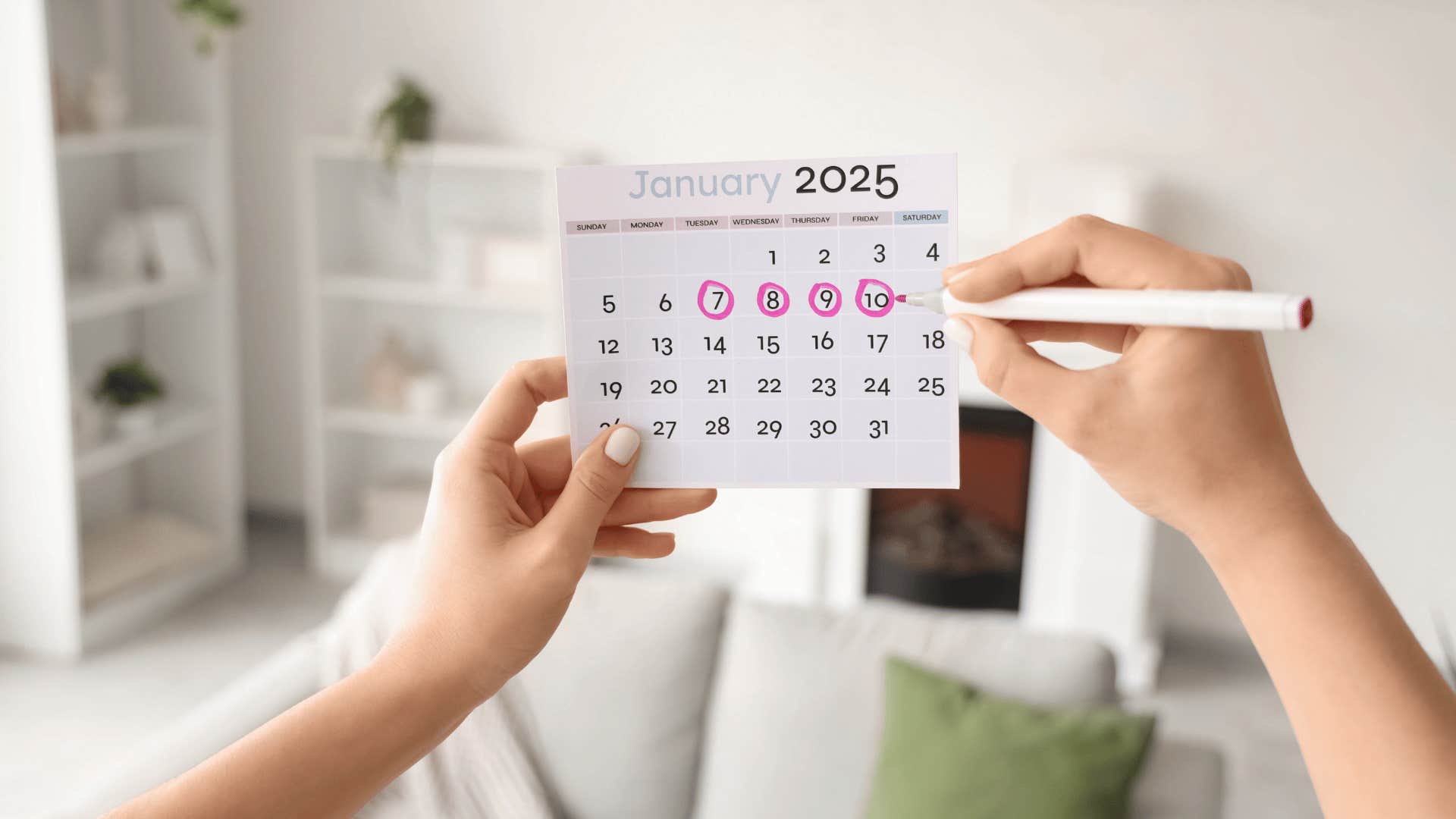 shared home calendar in a happy couple's home