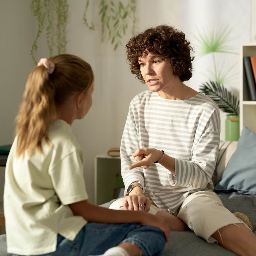 annoyed mom telling her kid you'll understand when you're older