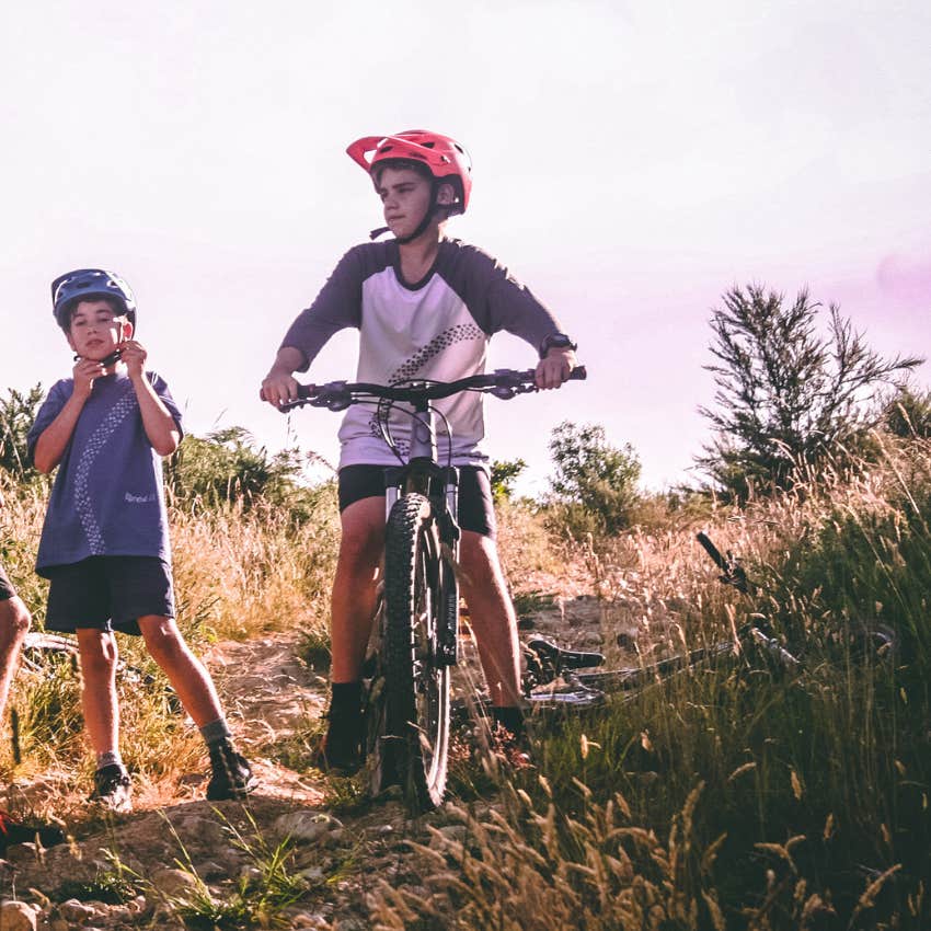Gen X kids riding bikes without supervision