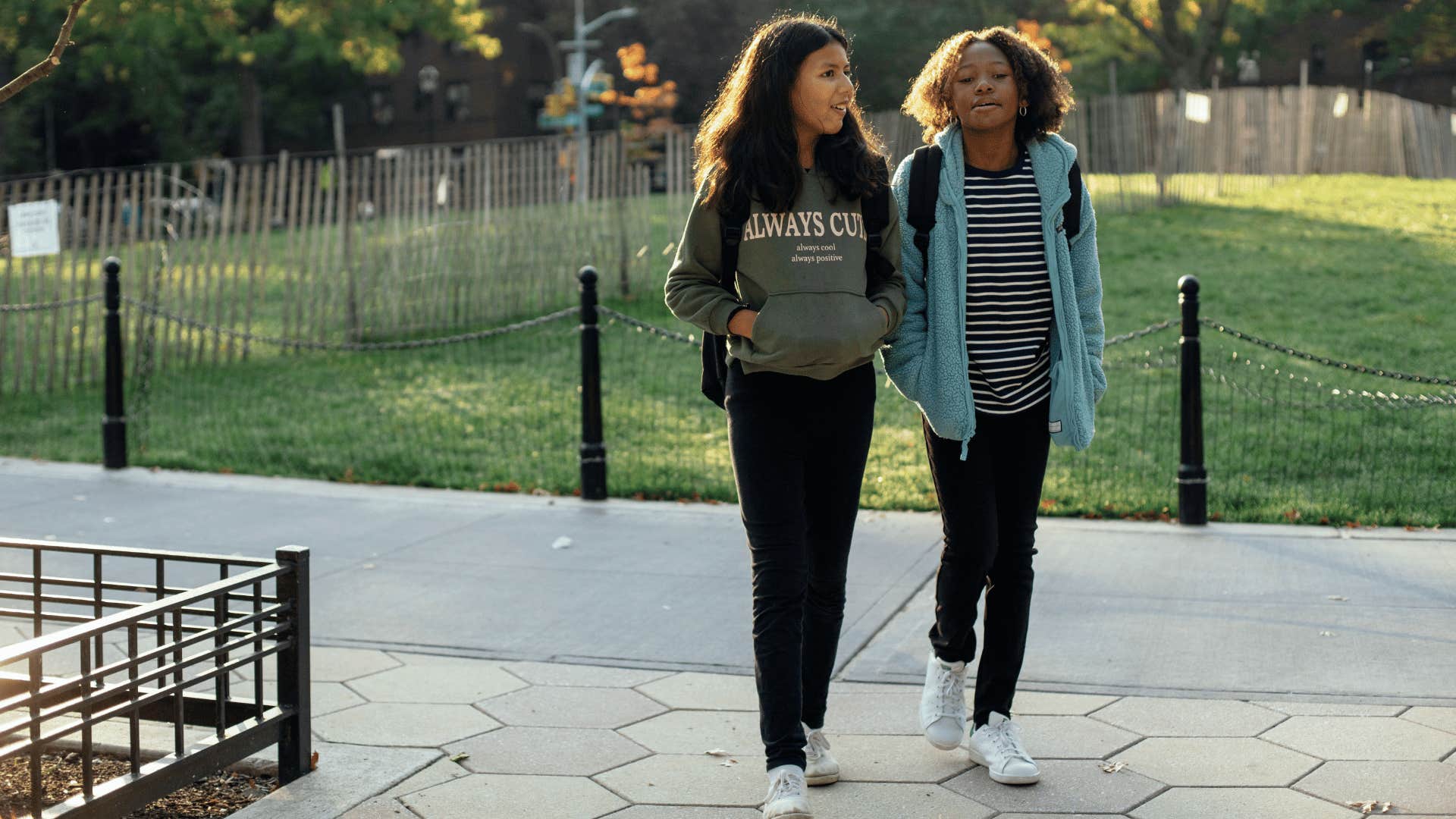 kids walking to school not checking in with their parents
