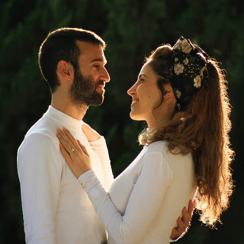 man deep in love with supportive woman