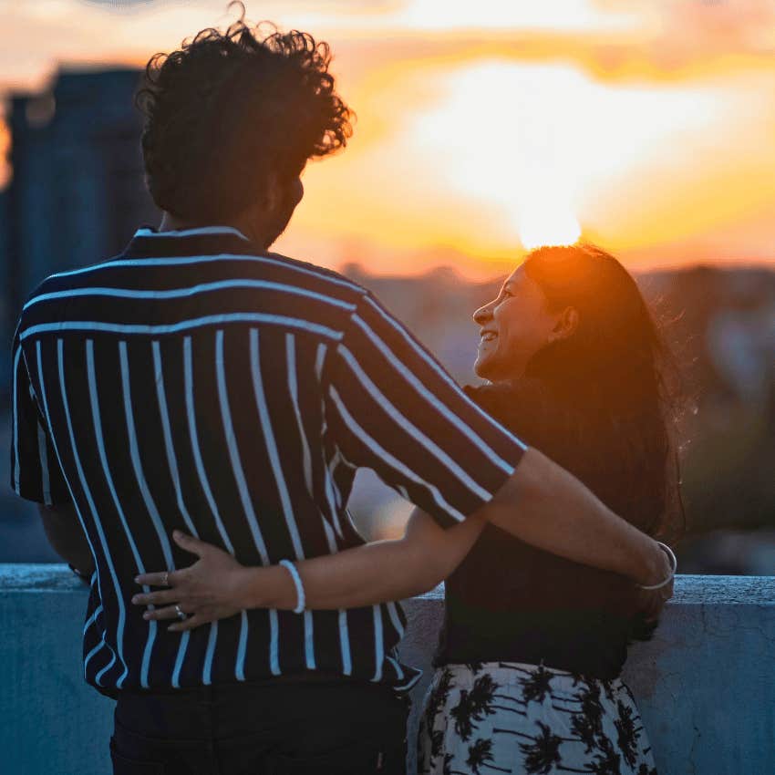 man deep in love with woman