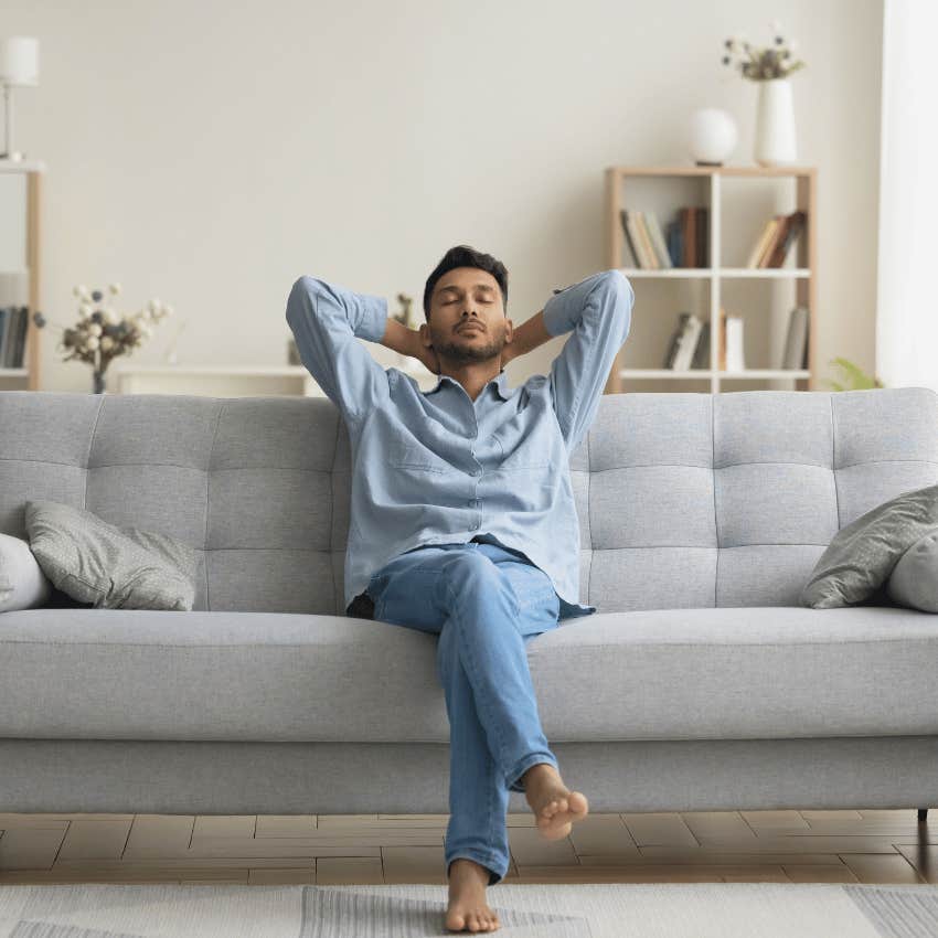 man being given time and space by his partner