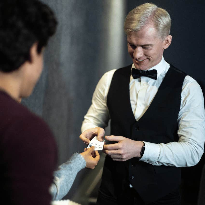 man who retires comfortably ushering at a theater