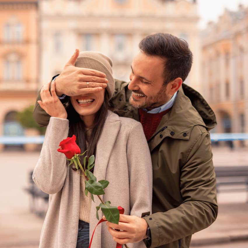 man showing his appreciation to woman