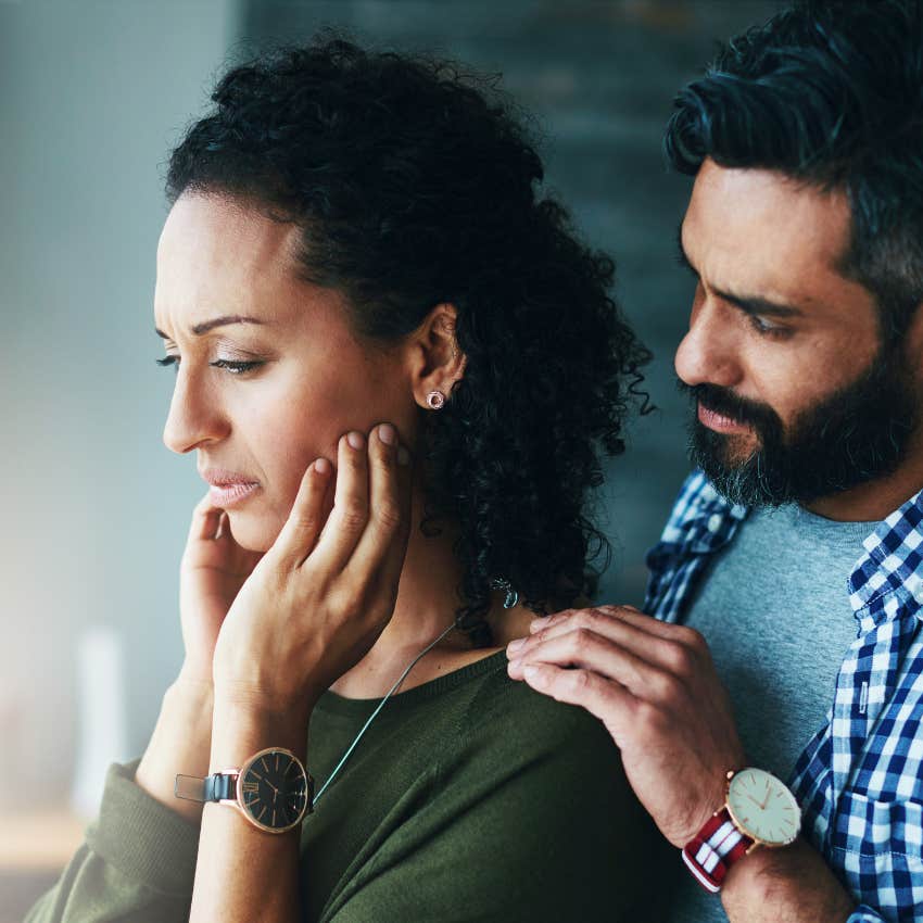 man telling woman i only did that because i love you
