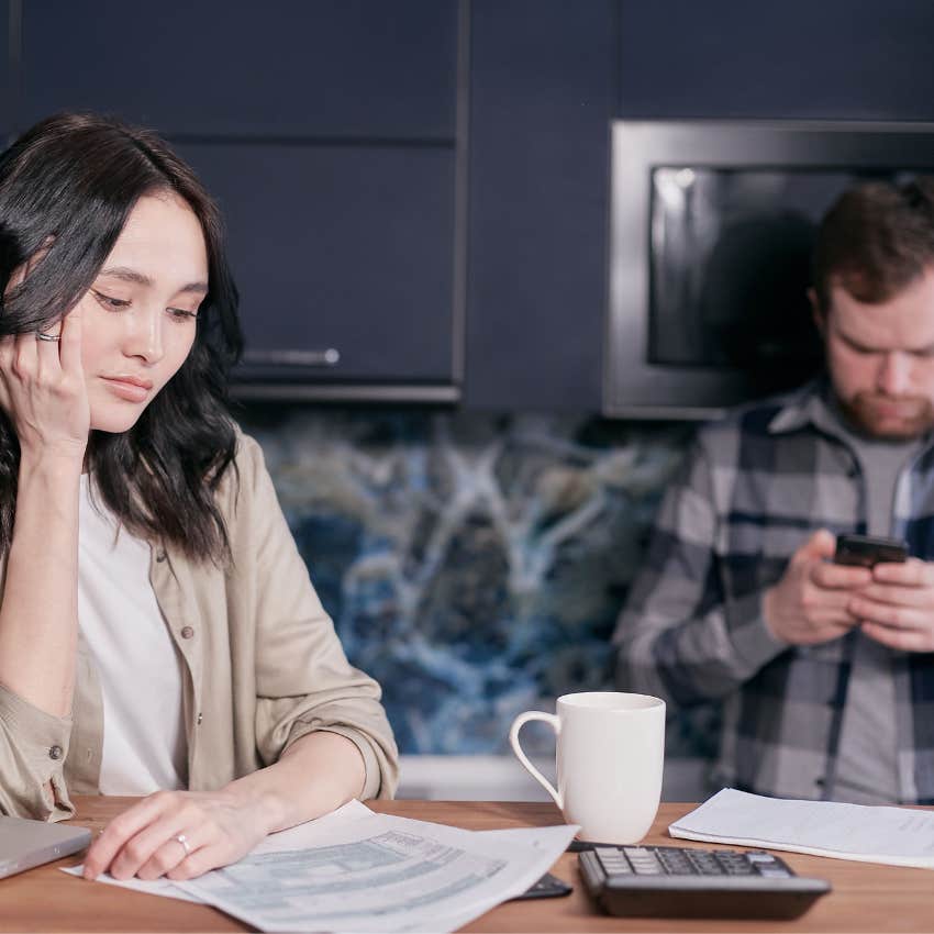 Woman upset after sharing exciting news and her partner responded with little enthusiasm and no emotional support while being on his phone