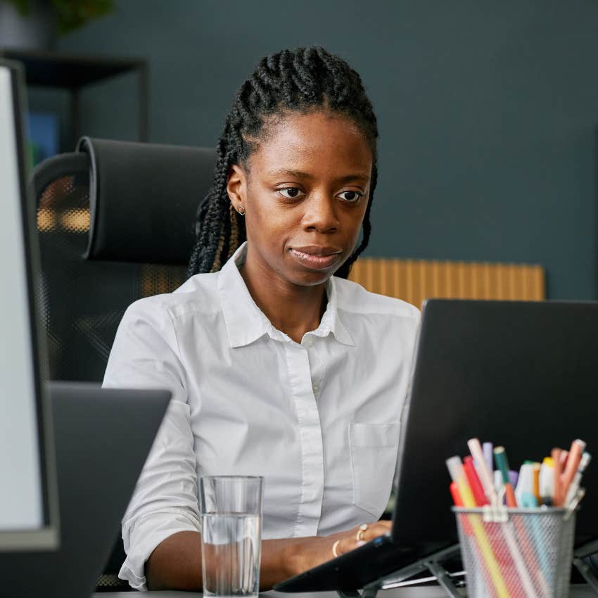 millennial woman not socializing at work