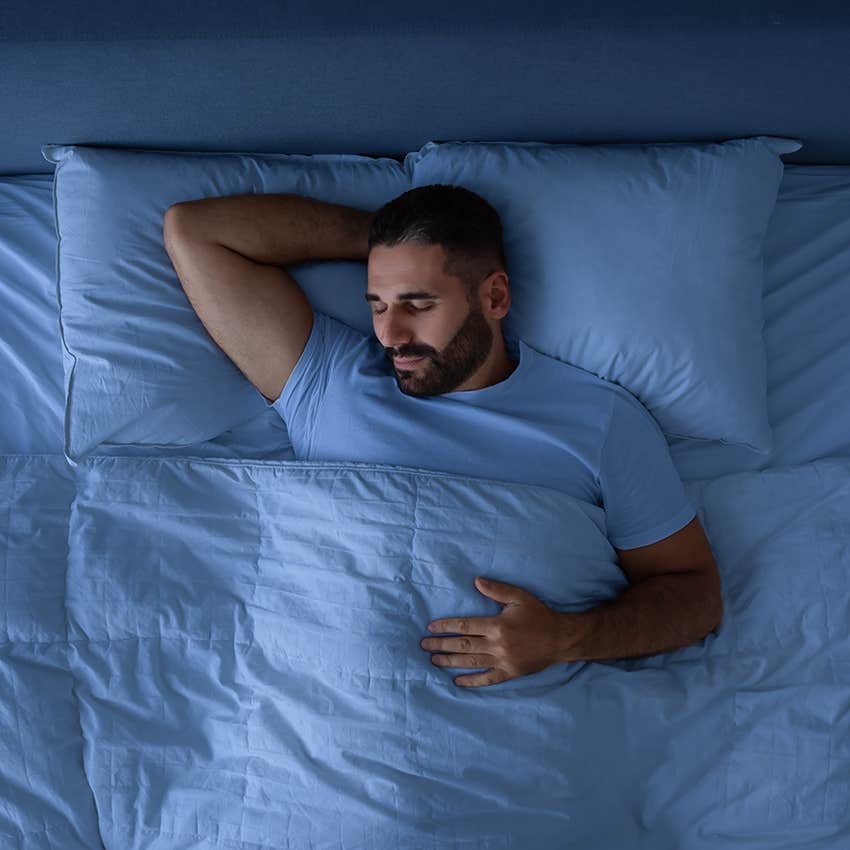 man sleeping peacefully at night