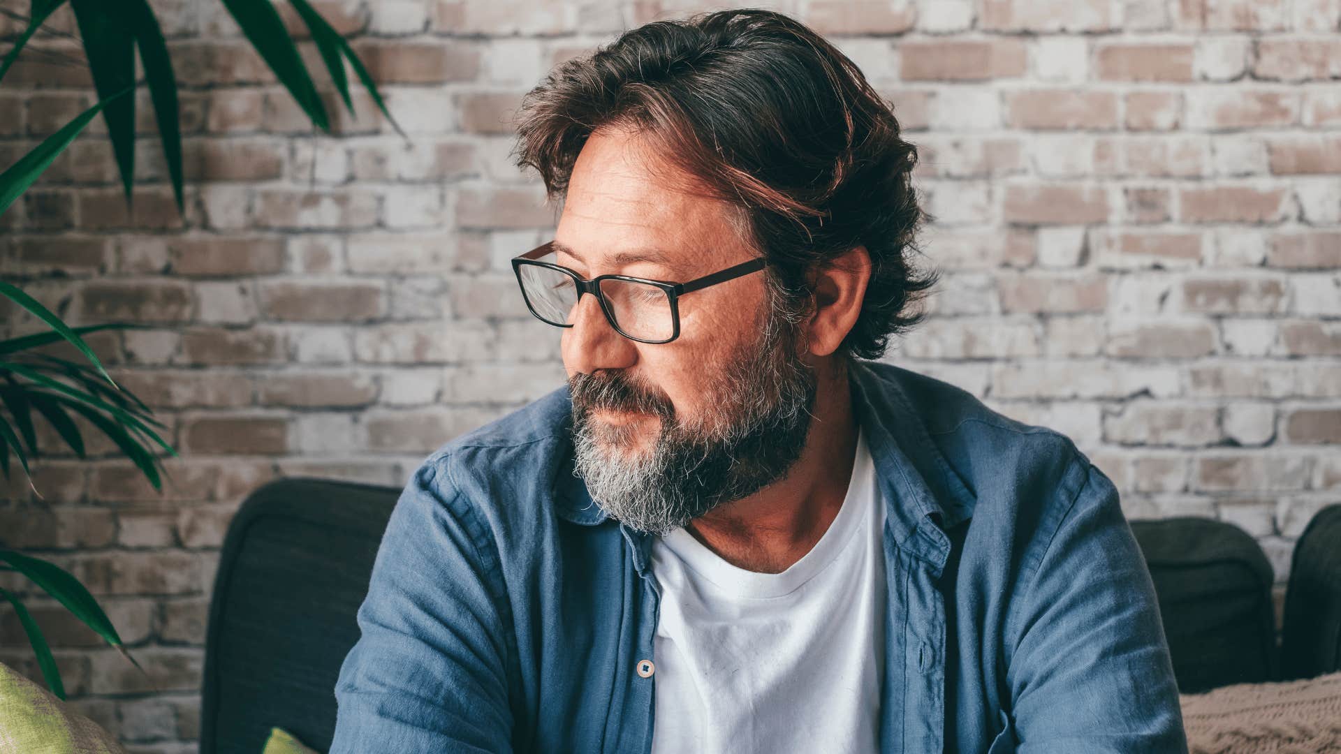 man speaking negatively to himself feeling down