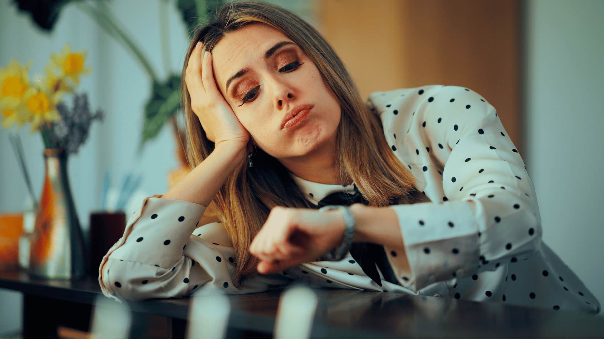 mentally and emotionally cruel woman looking bored saying i don't have time for this