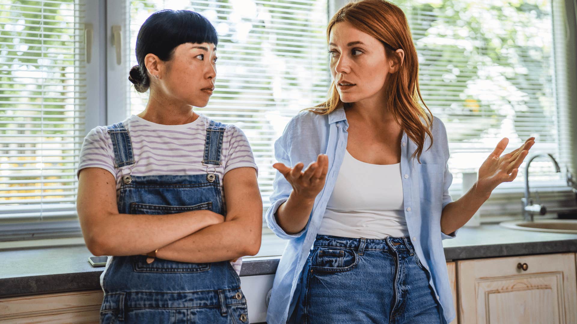 woman with blonde hair telling off coworker as she says i said what i said