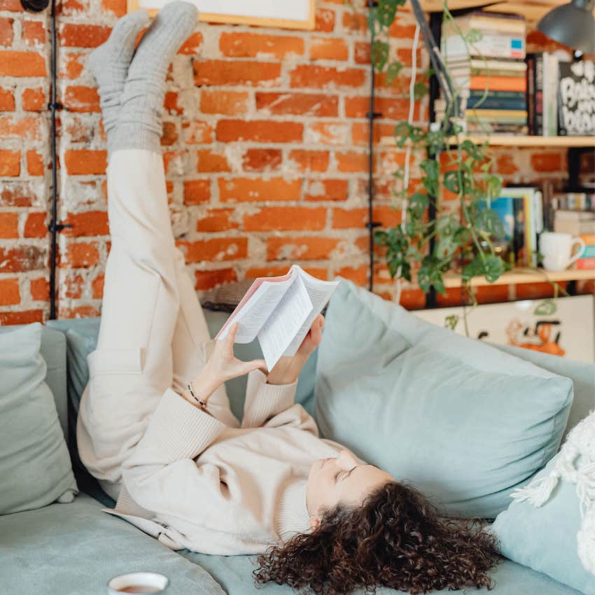 Woman enjoying enjoying her time at home after a difficult day without carrying workplace drama into their personal life