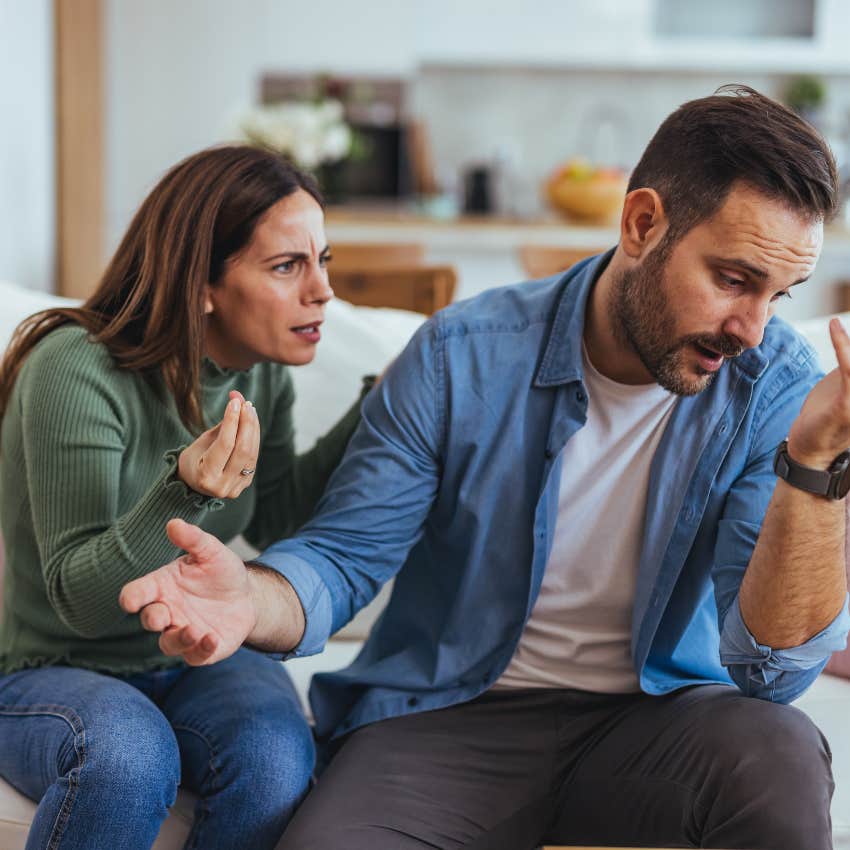 woman creating an unnecessary argument to push her boyfriend away