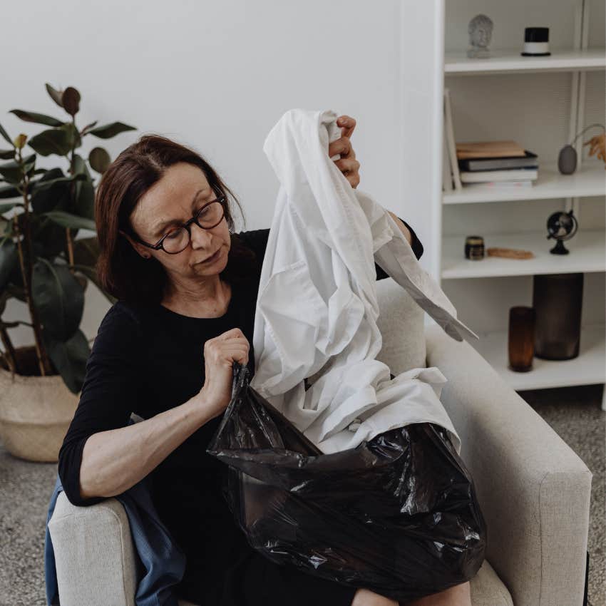 woman raised in the 1960s keeping old clothing