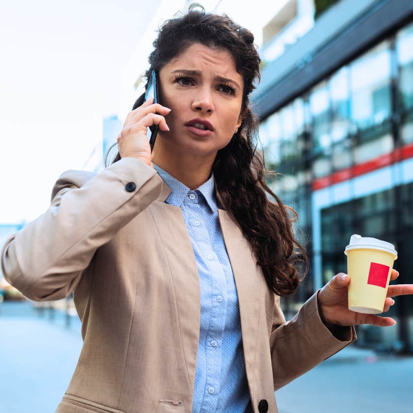 gen z woman being called disloyal on the phone