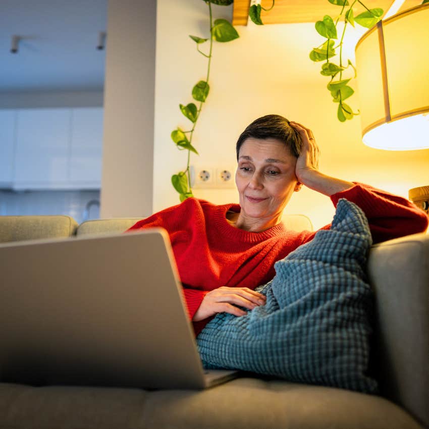 Woman who enjoys rewatching her favorite comfort movies