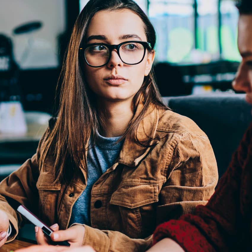 self-aware woman asking friend does that make sense