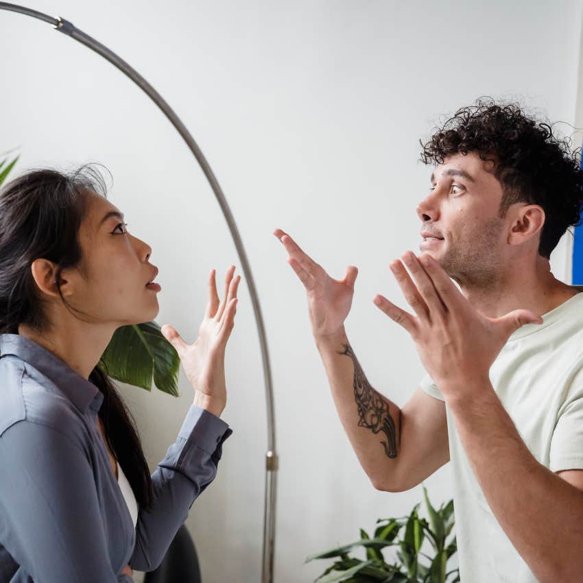 couple fighting with each other yelling you always do this