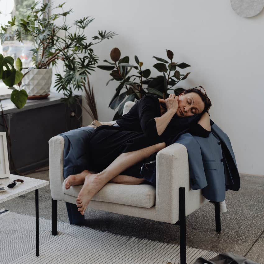 woman napping because she feels too tired 