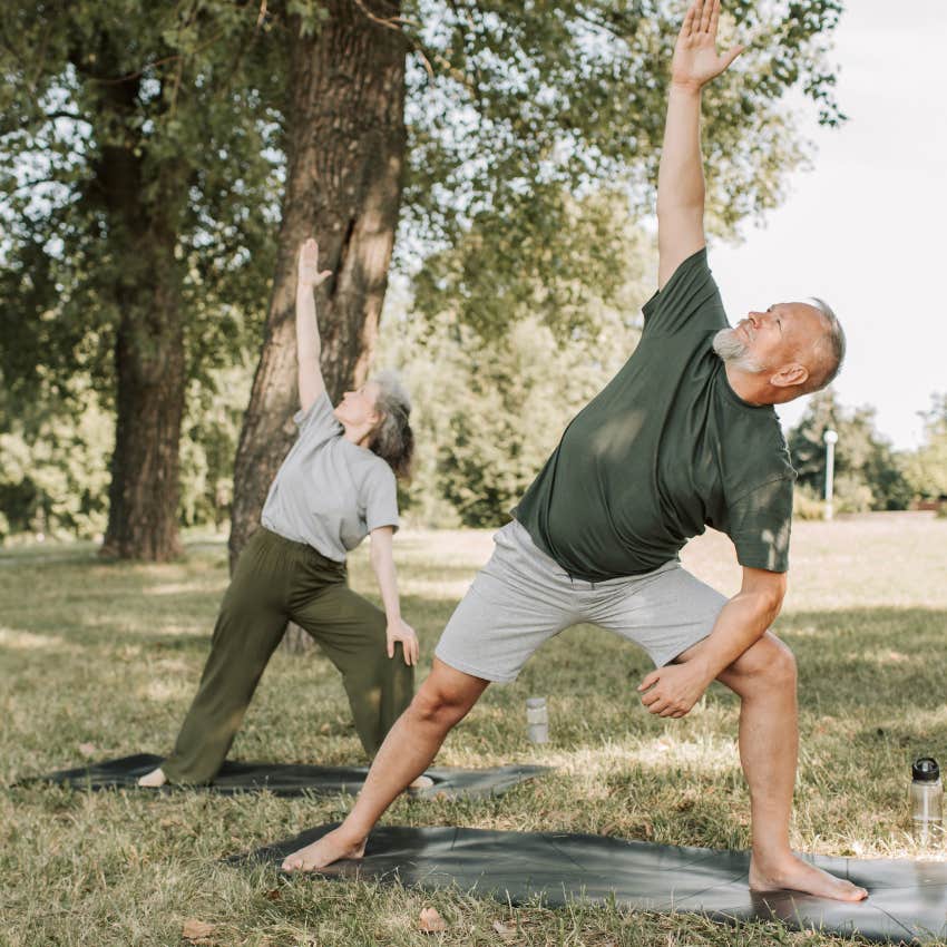 mentally and emotionally strong couple doing yoga
