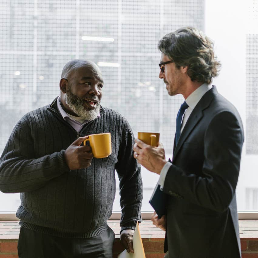mentally radiant man asking someone to tell him more