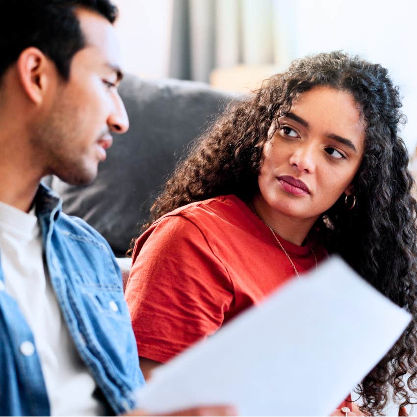 Woman saying "you know I care about you" to her partner.