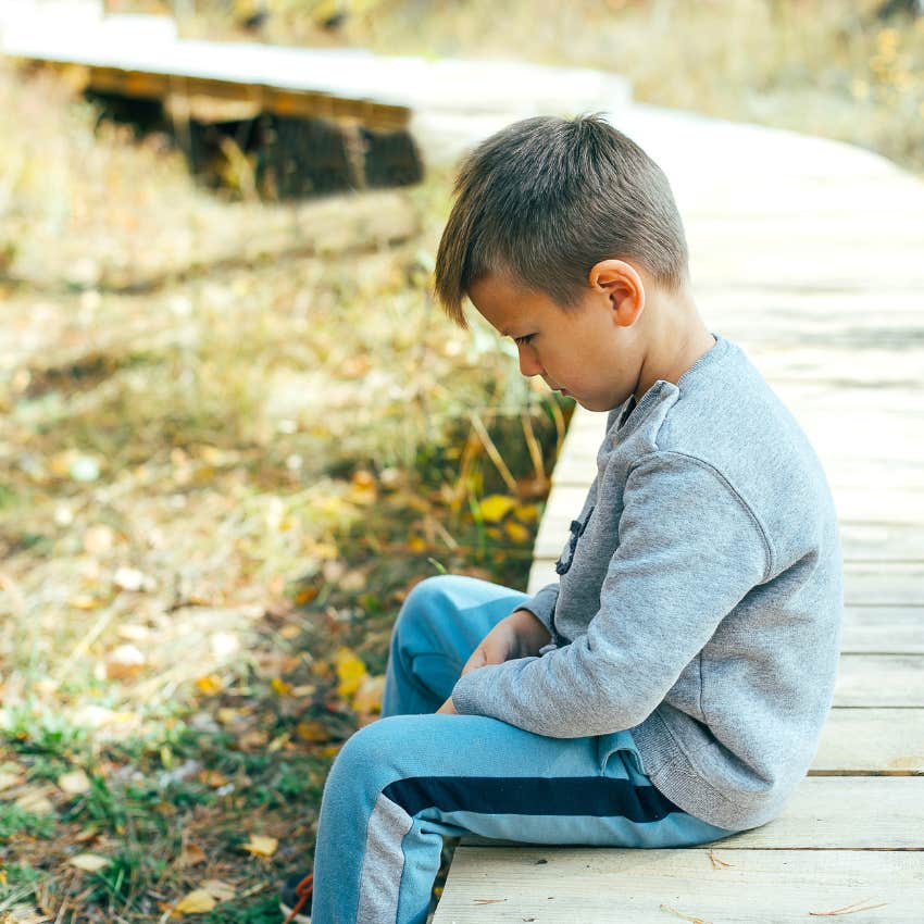 little boy who feels constantly embarrassed because he was taught it's ok for people to ignore his needs