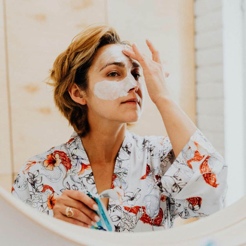 woman taking care of her personal hygiene through skincare