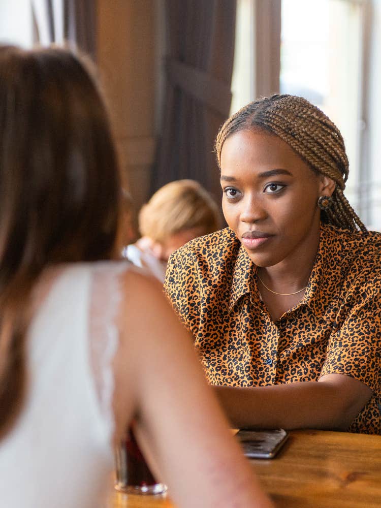 person not interrupting because they learned the lesson that you learn more when you're not the one talking