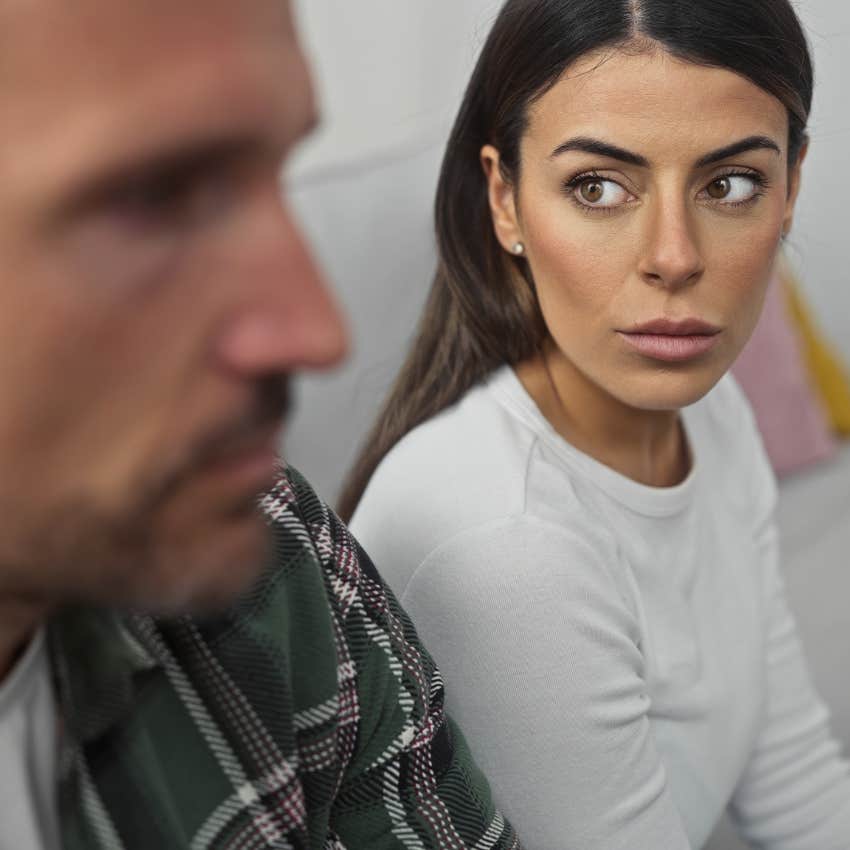 woman looking at her partner wanting to be on the same page