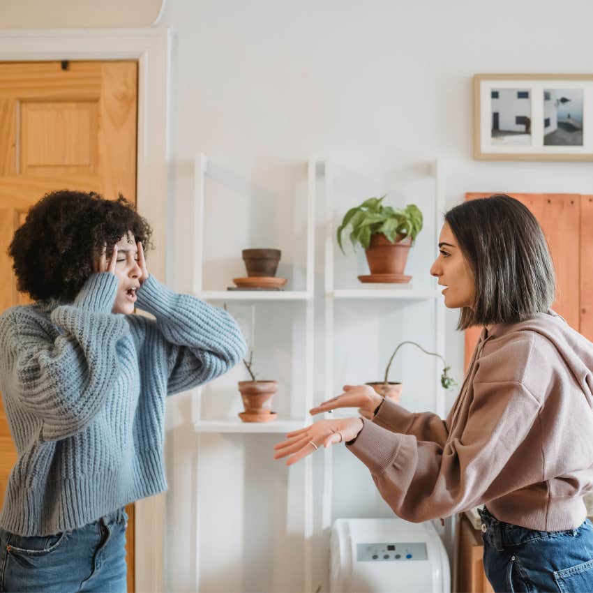 woman being harsh with friend telling her i'm just being honest