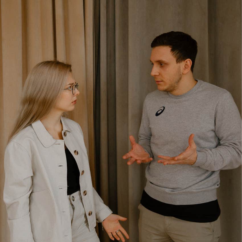 man telling woman that's just who he is