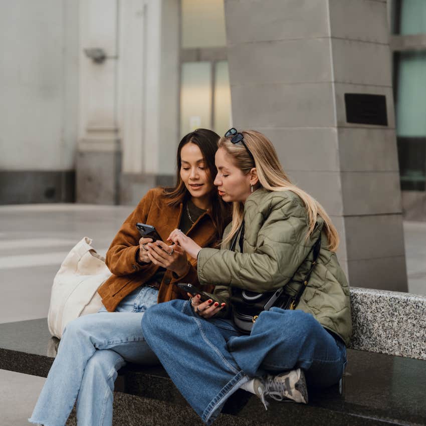 clingy woman asking friend to share locations