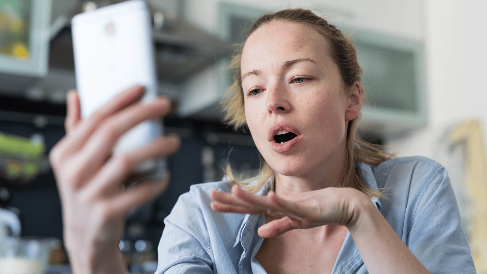 genuine woman on tense facetime saying i won't tolerate this behavior