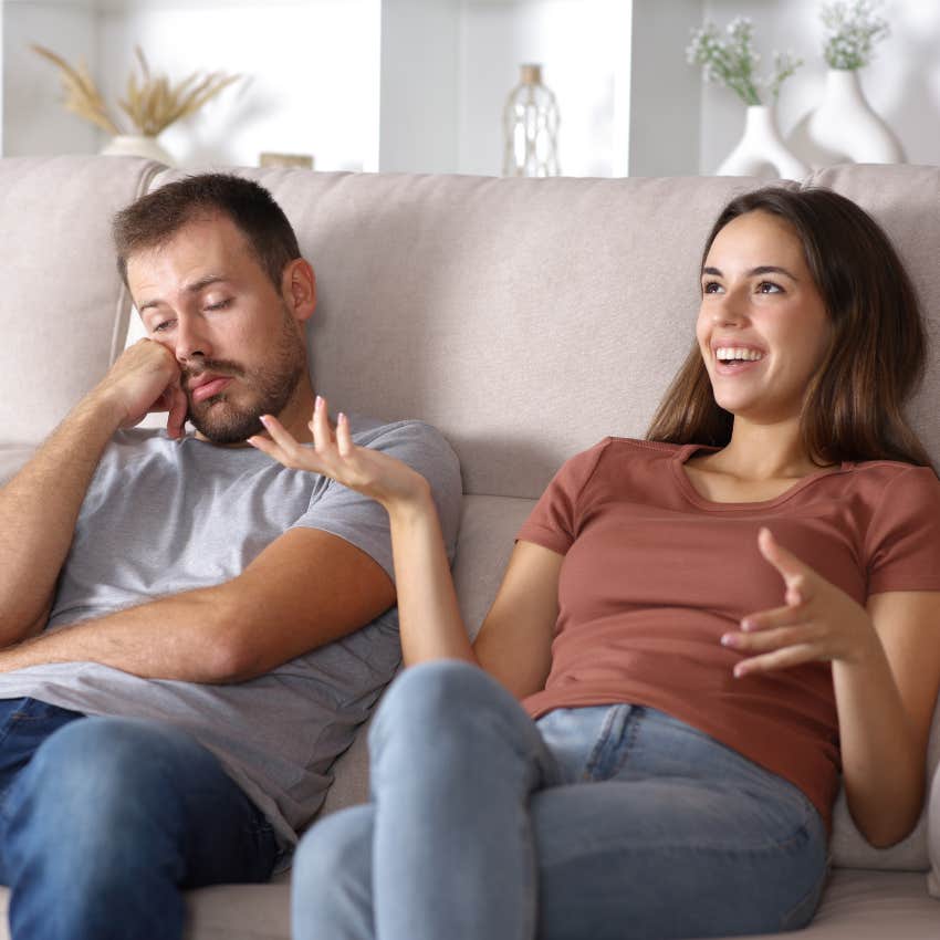 girlfriend who never admits she's wrong telling boyfriend she was just joking