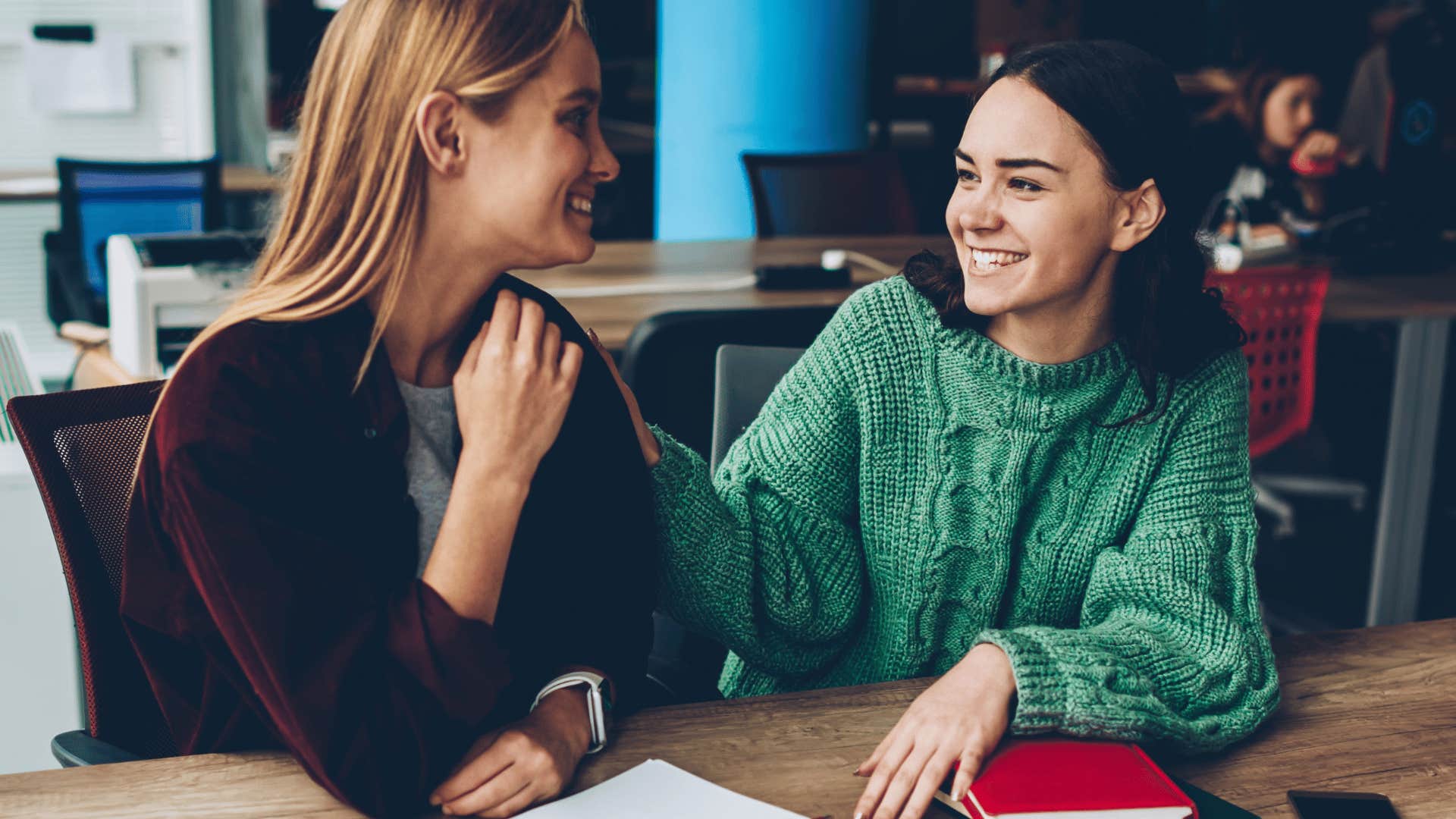 woman who feels like she can be funny around her safe friend