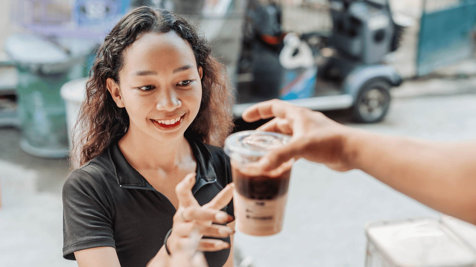 woman who practiced her coffee order