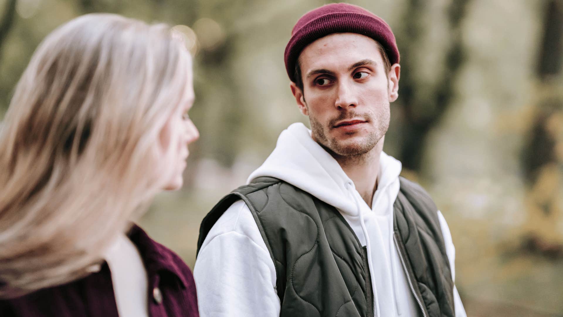 emotionally and mentally ugly man telling woman he doesn't care what happens to her