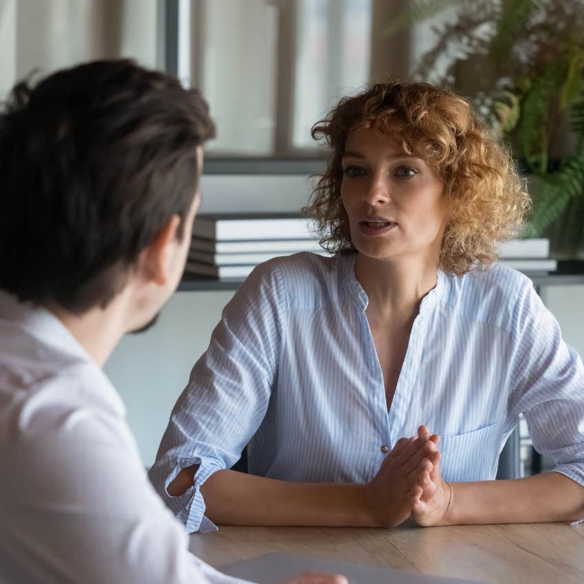 ruthless and kind woman telling co-worker no